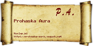 Prohaska Aura névjegykártya